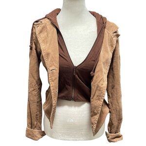Corduroy Jacket with Hoodie  Size Small